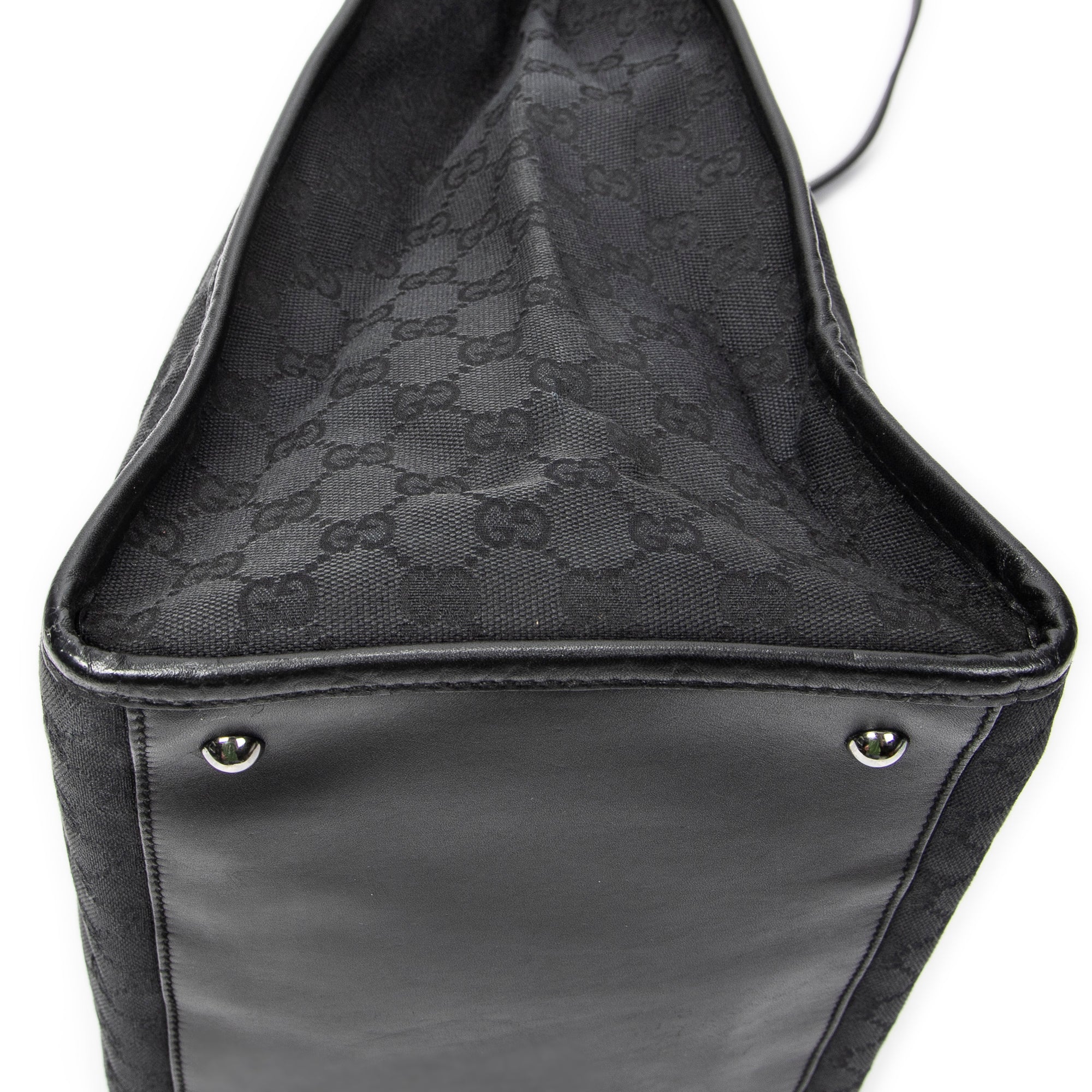 Shoulder Bag Vertical Tote Black Monogrammed Canvas