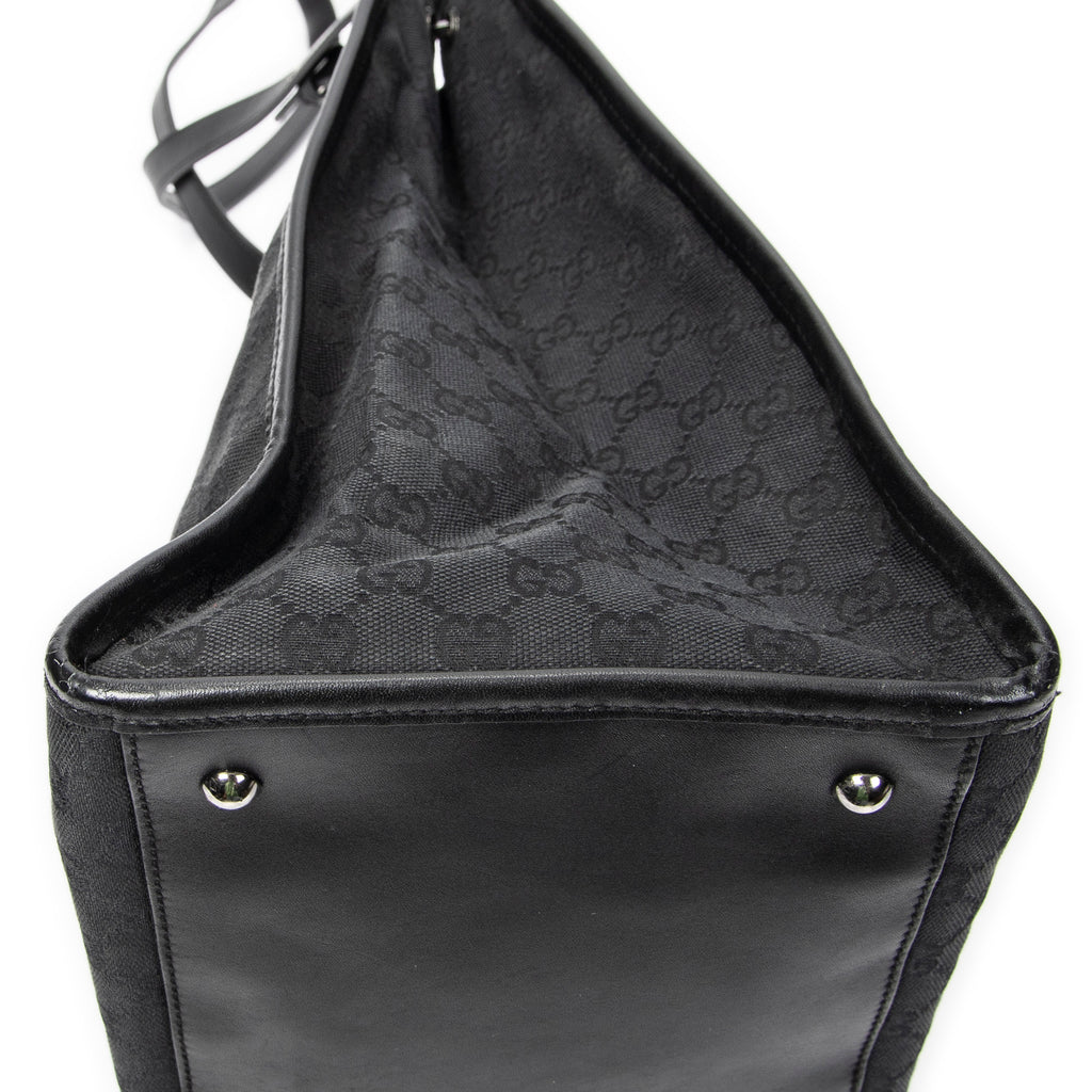 Shoulder Bag Vertical Tote Black Monogrammed Canvas