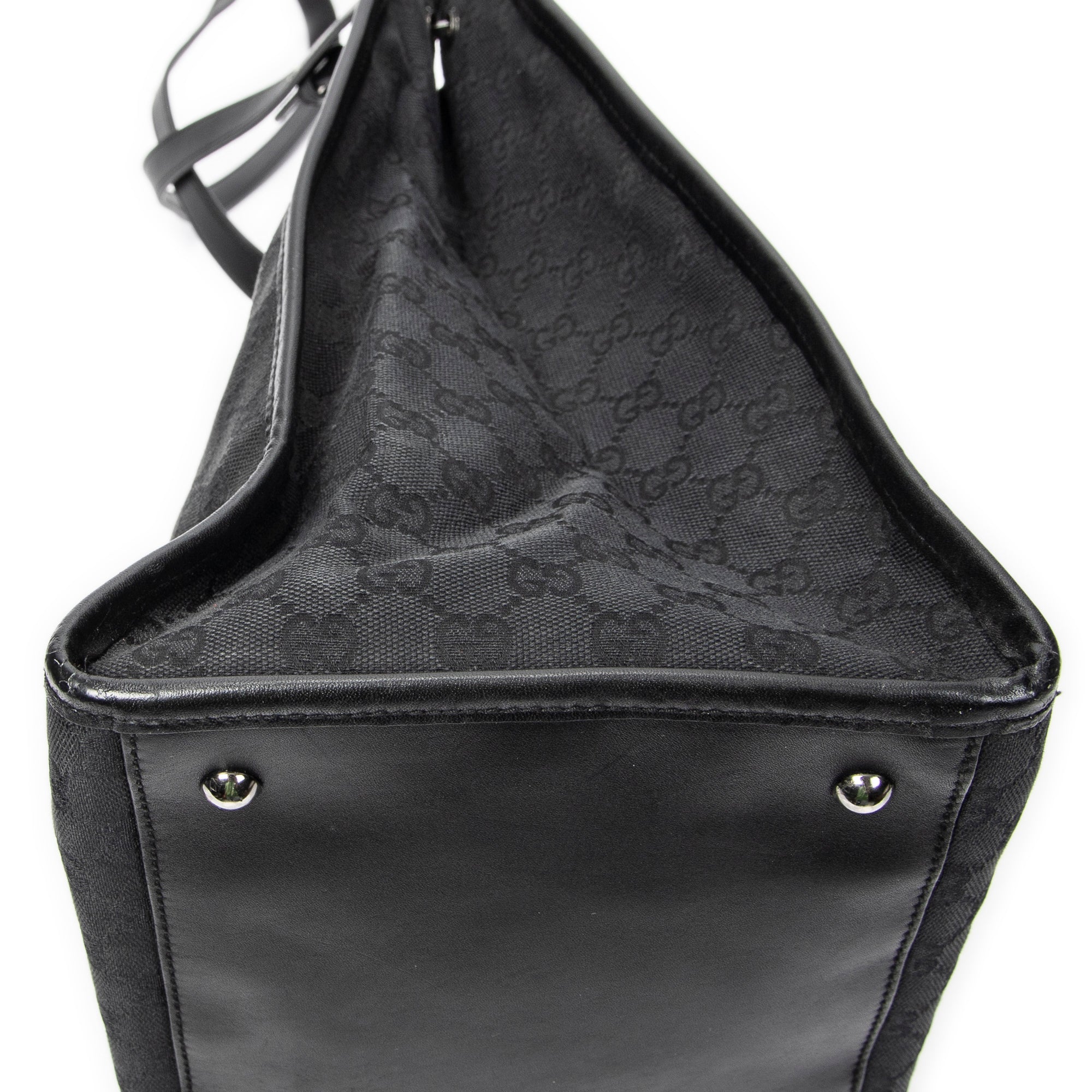 Shoulder Bag Vertical Tote Black Monogrammed Canvas