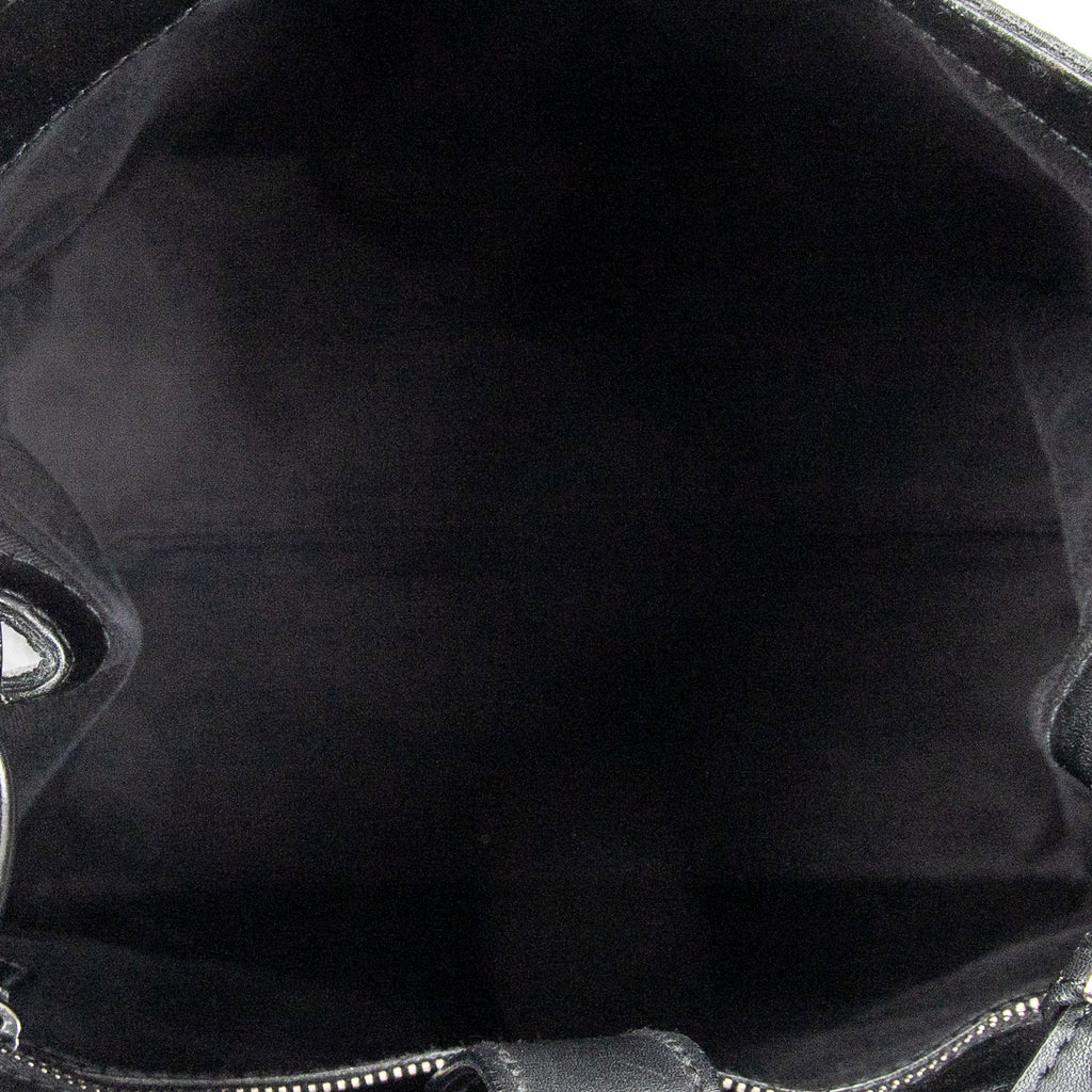 Shoulder Bag Vertical Tote Black Monogrammed Canvas