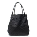 Shoulder Bag Large Open Tote Black Monogrammed Denim Canvas
