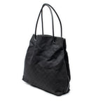 Shoulder Bag Large Open Tote Black Monogrammed Denim Canvas