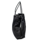 Shoulder Bag Large Open Tote Black Monogrammed Denim Canvas