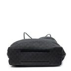 Shoulder Bag Large Open Tote Black Monogrammed Denim Canvas
