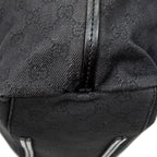 Shoulder Bag Large Open Tote Black Monogrammed Denim Canvas