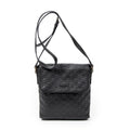 Sac bandoulière petit format avec rabat en cuir Guccissima noir