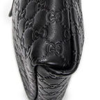 Sac bandoulière petit format avec rabat en cuir Guccissima noir