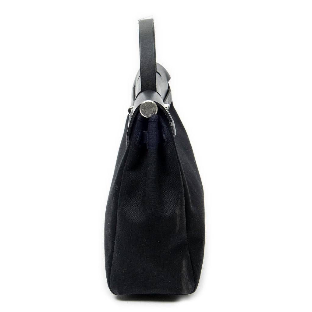 Shoulder Bag Herbag 2 in 1 PM Black Toile Officier Canvas
