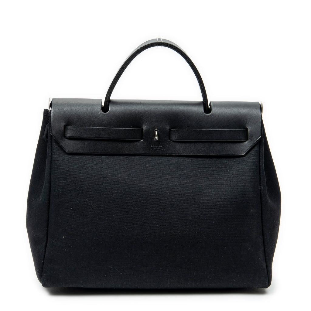 Shoulder Bag Herbag 2 in 1 PM Black Toile Officier Canvas