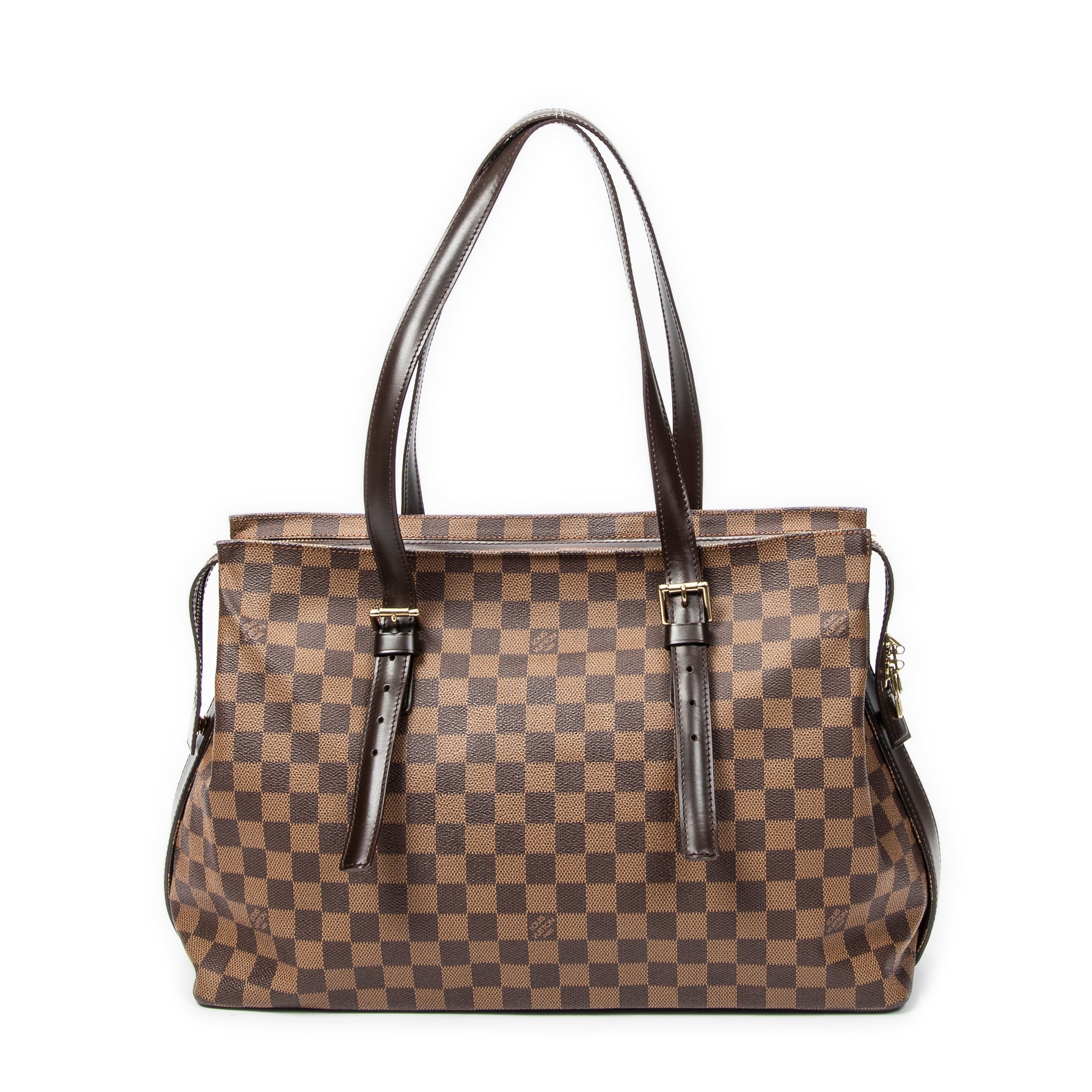 Bolso de hombro Chelsea marrón Damier Ébano