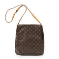 Bolso de hombro Musette de lona Monogram marrón