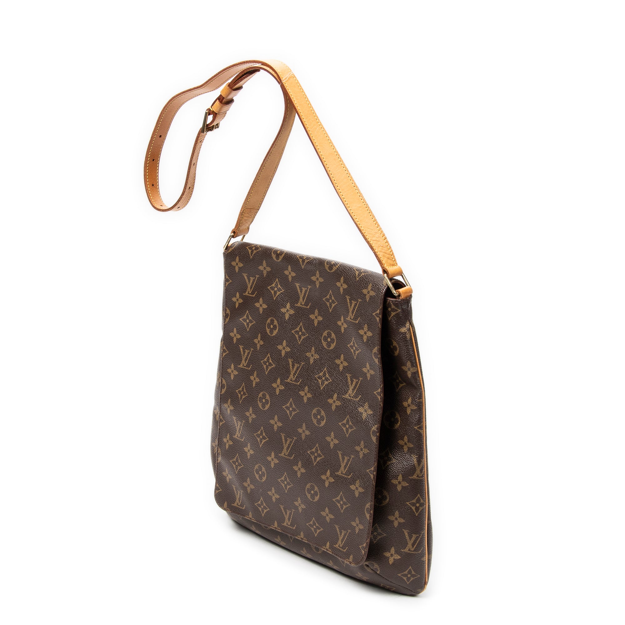 Bolso de hombro Musette de lona Monogram marrón