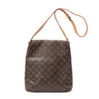 Bolso de hombro Musette de lona Monogram marrón