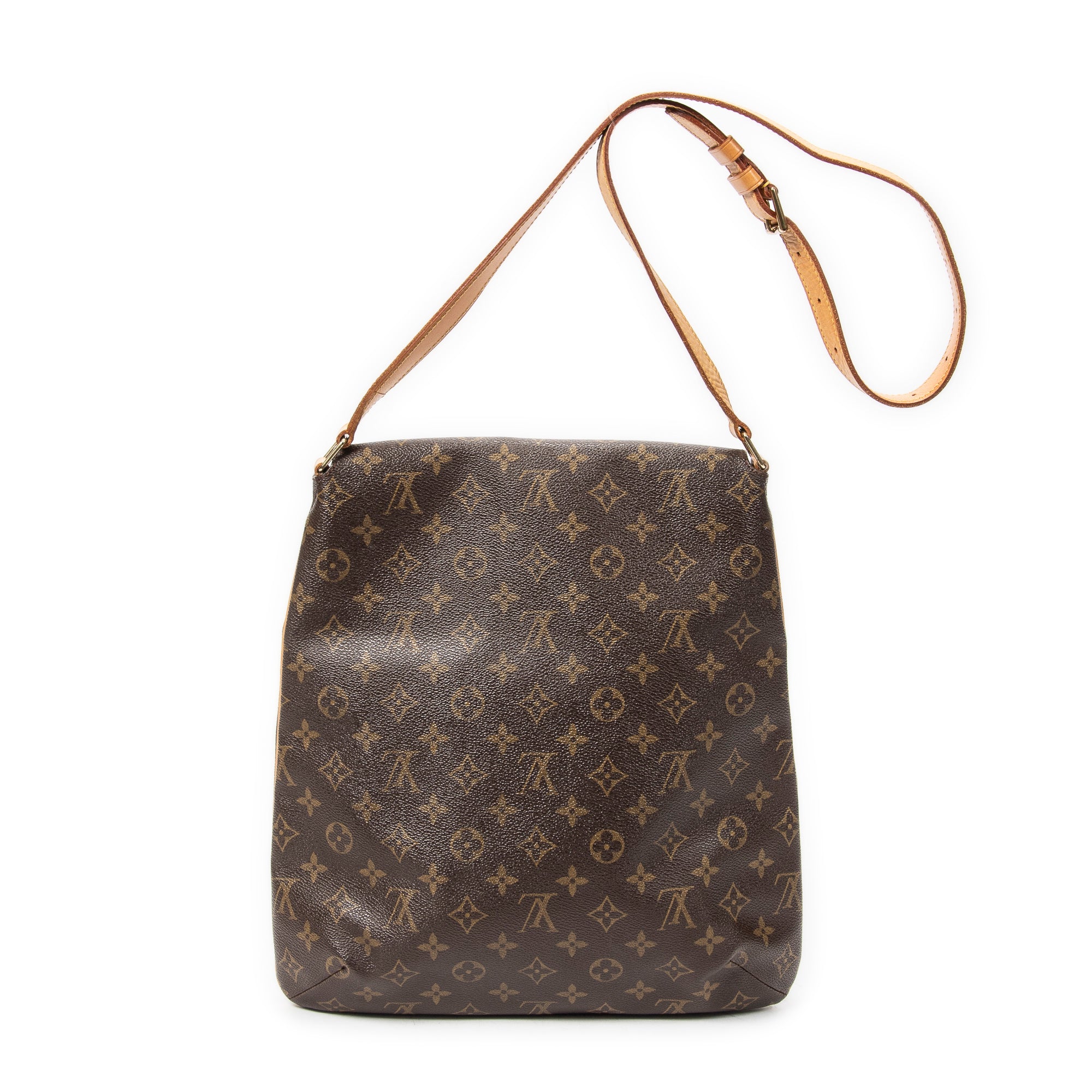 Bolso de hombro Musette de lona Monogram marrón
