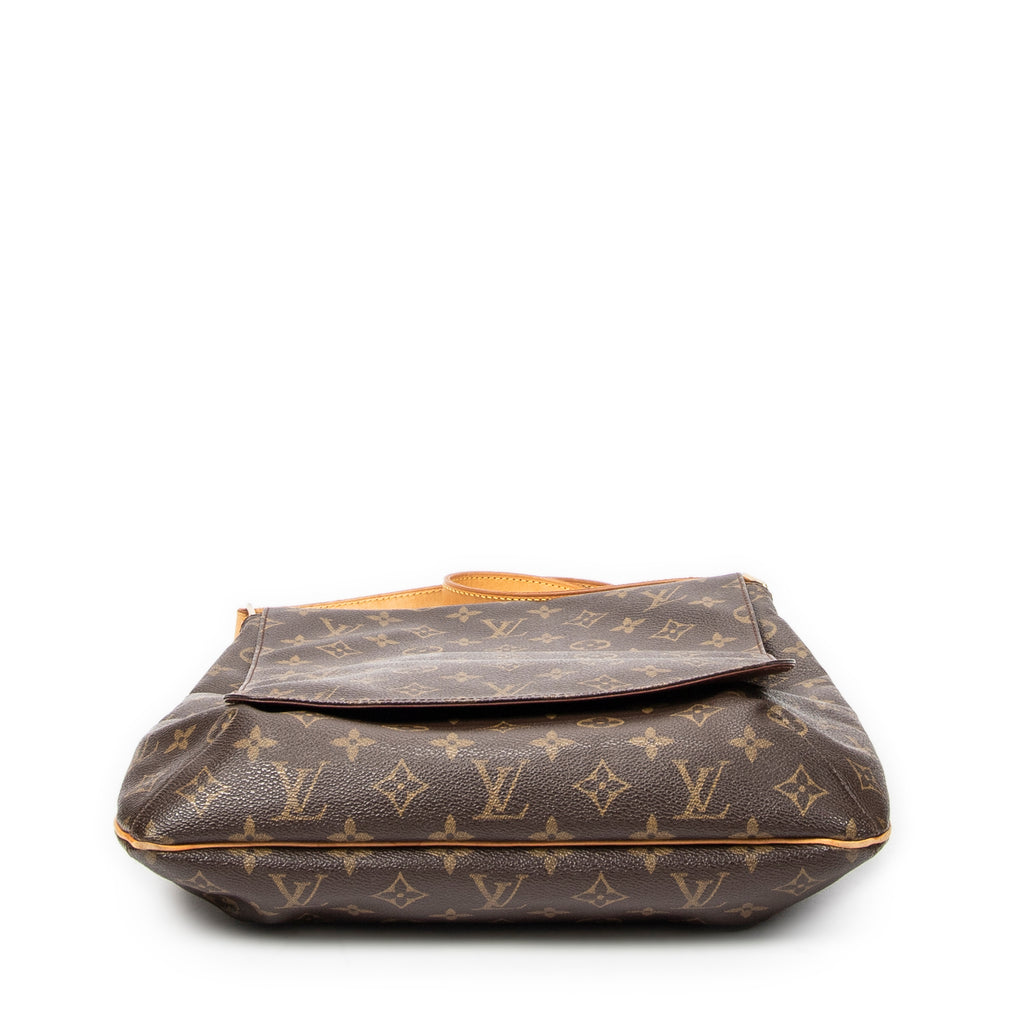 Bolso de hombro Musette de lona Monogram marrón