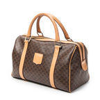 Handbag Vintage Small Boston Brown Macadam Coated Canvas