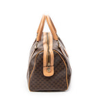 Handbag Vintage Small Boston Brown Macadam Coated Canvas