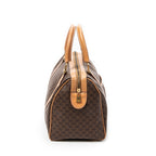 Handbag Vintage Small Boston Brown Macadam Coated Canvas
