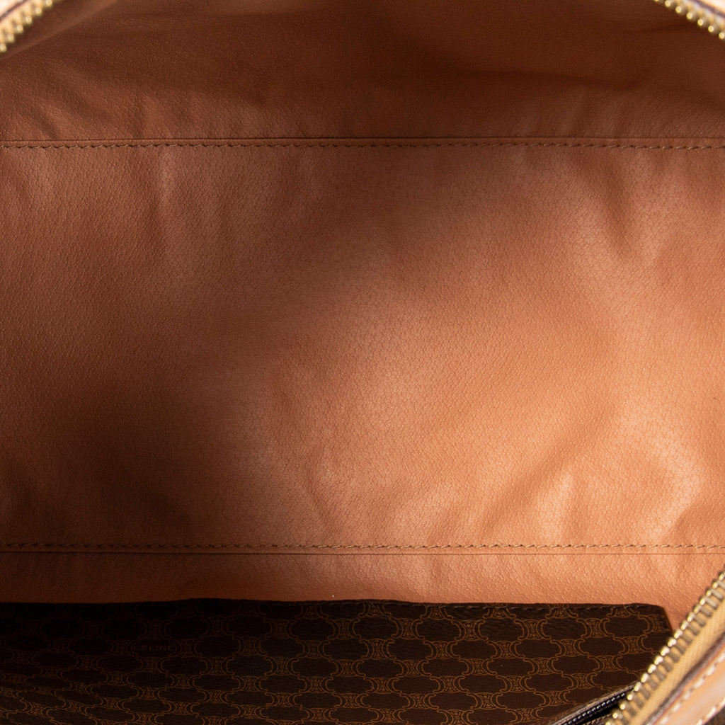 Handbag Vintage Small Boston Brown Macadam Coated Canvas