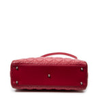Shoulder Bag Large Lady Dior Zip Fuchsia Cannage Lambskin Leather