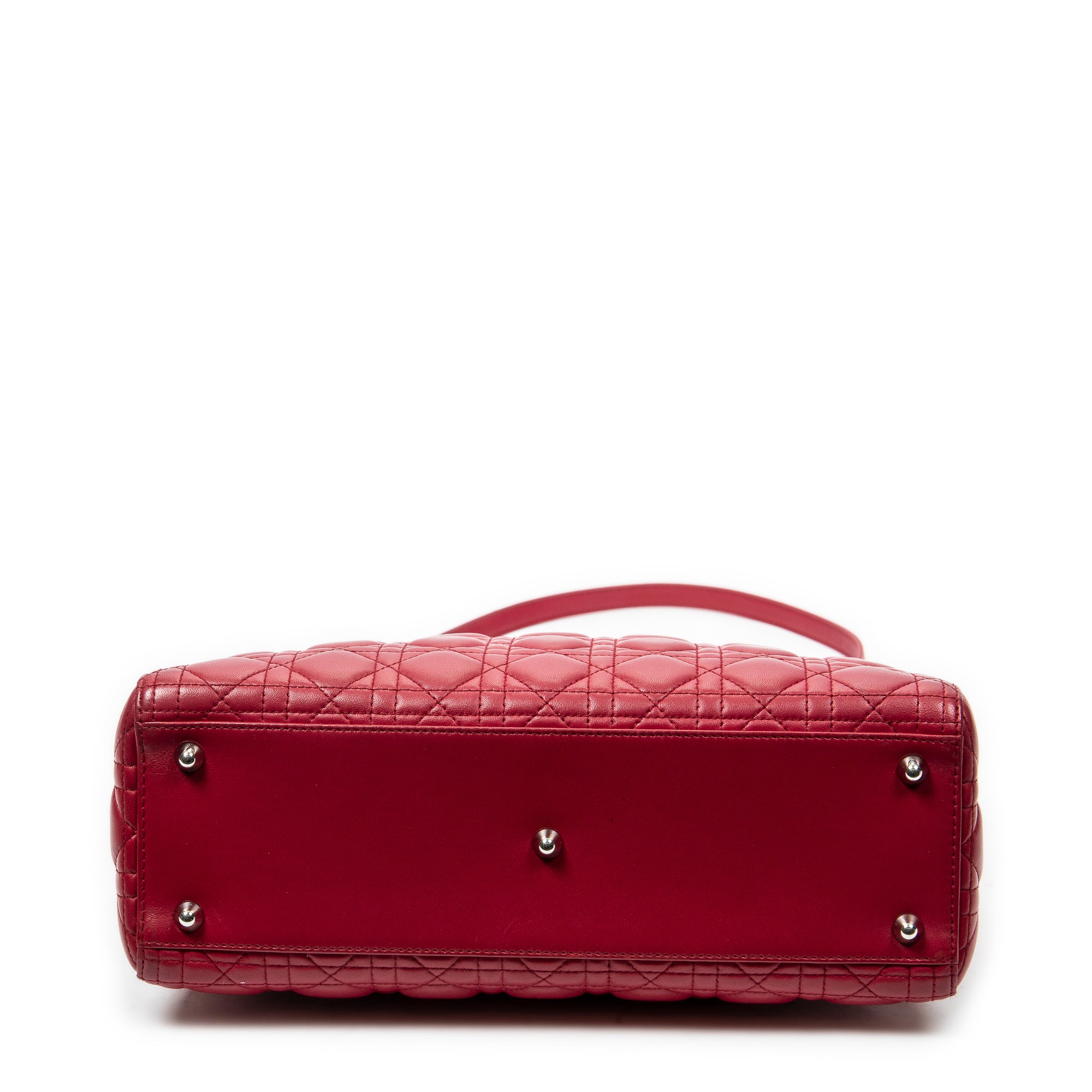 Shoulder Bag Large Lady Dior Zip Fuchsia Cannage Lambskin Leather