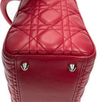 Shoulder Bag Large Lady Dior Zip Fuchsia Cannage Lambskin Leather