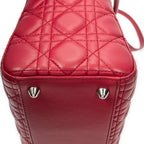 Shoulder Bag Large Lady Dior Zip Fuchsia Cannage Lambskin Leather