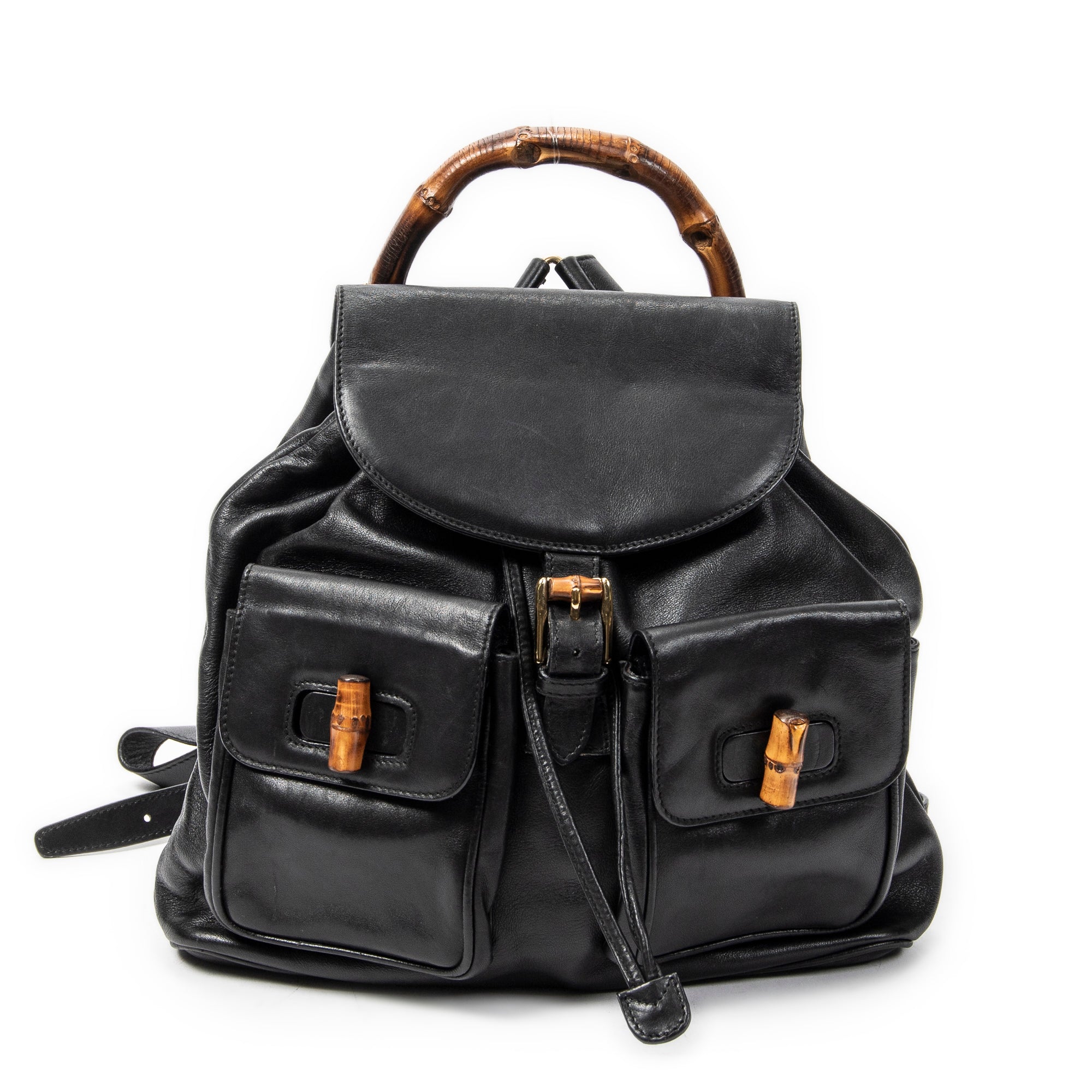 Gucci - Grand sac à dos en bambou - Noir