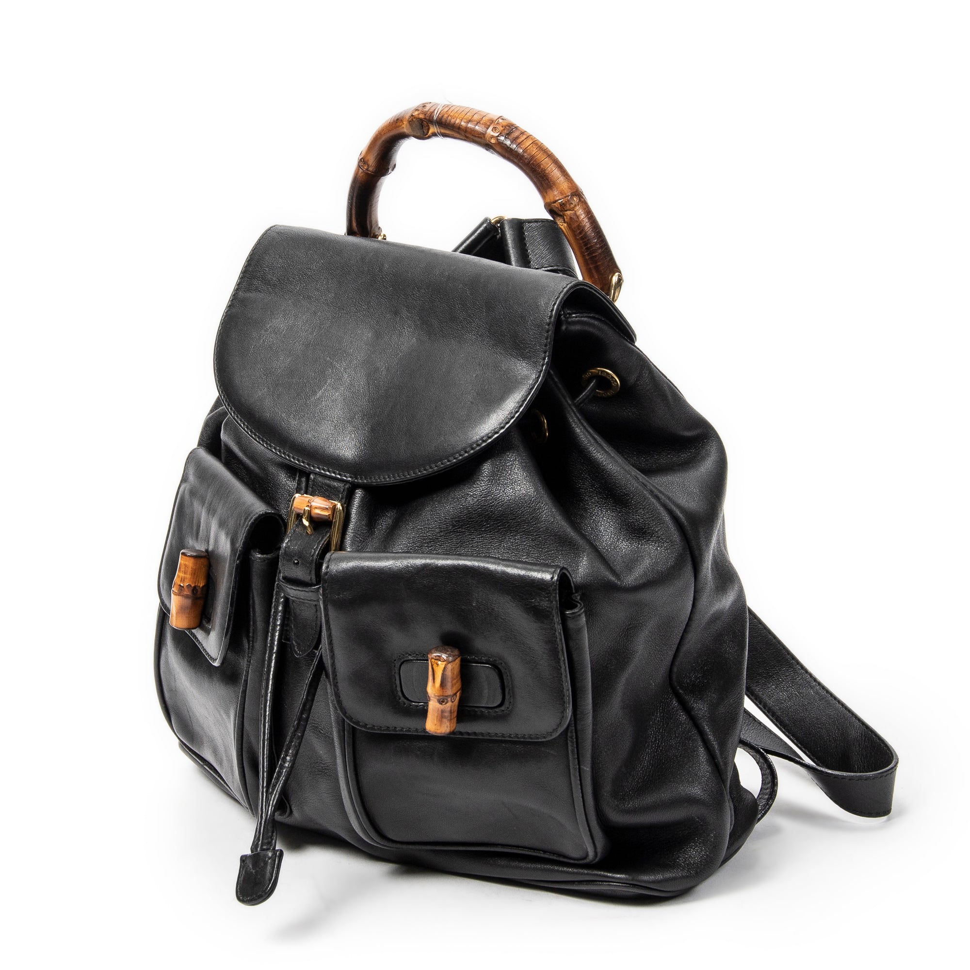 Gucci - Grand sac à dos en bambou - Noir