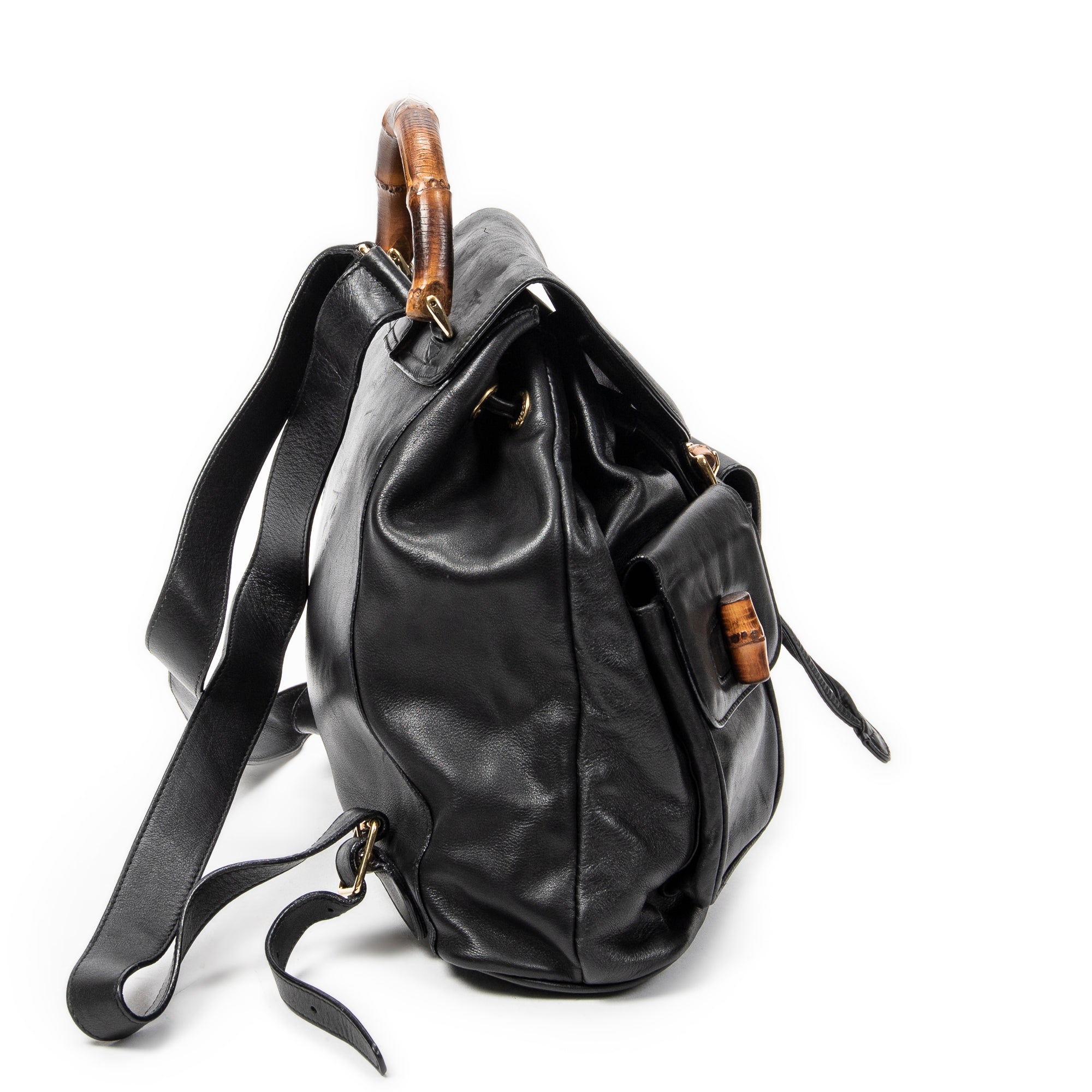 Gucci - Grand sac à dos en bambou - Noir
