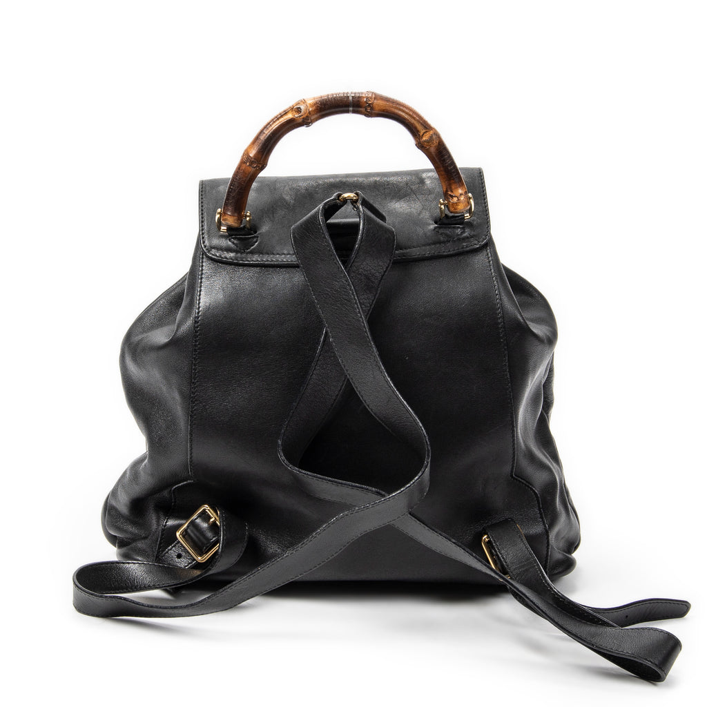 Gucci - Grand sac à dos en bambou - Noir