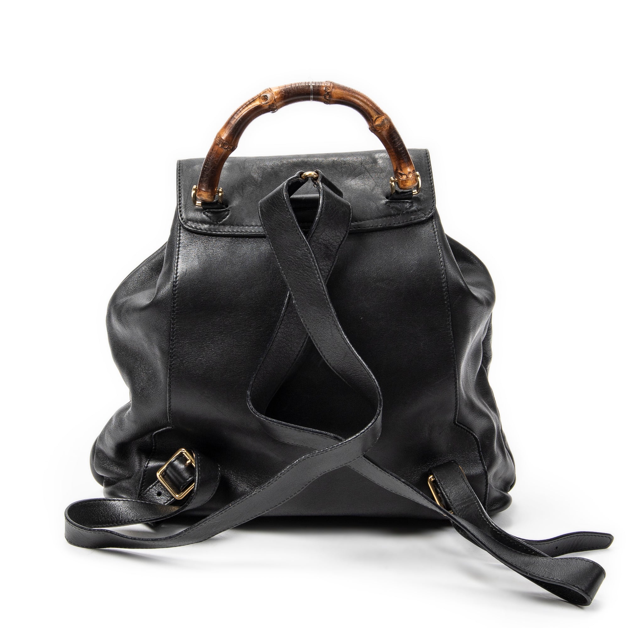 Gucci - Grand sac à dos en bambou - Noir