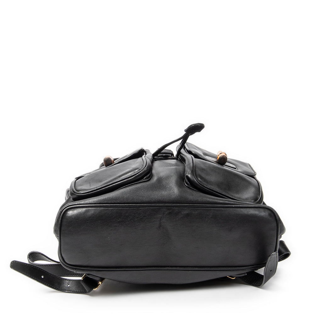 Gucci - Grand sac à dos en bambou - Noir