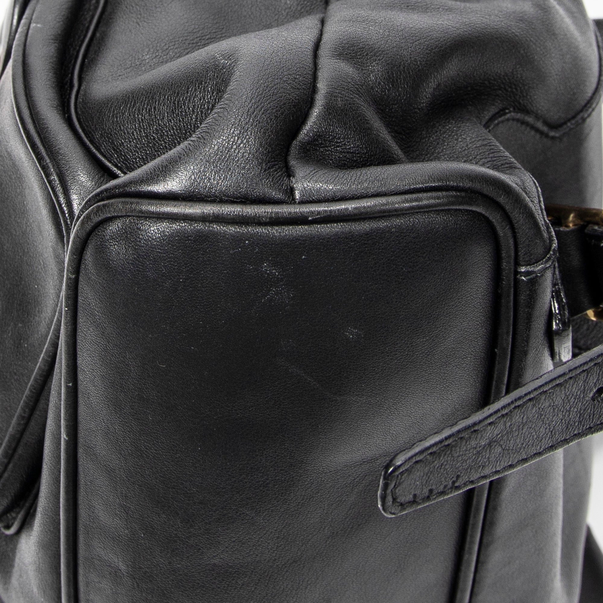Gucci - Grand sac à dos en bambou - Noir