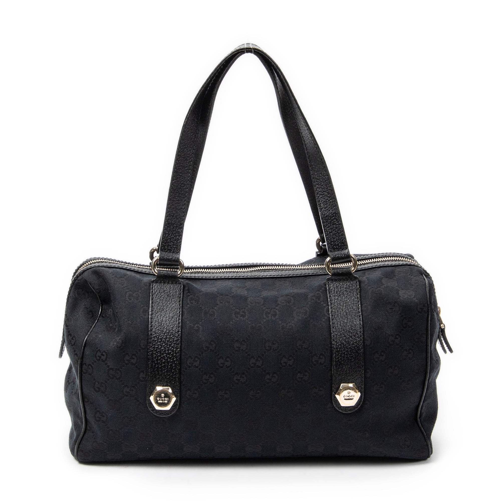 Shoulder Bag Charmy Boston Black Monogrammed Canvas