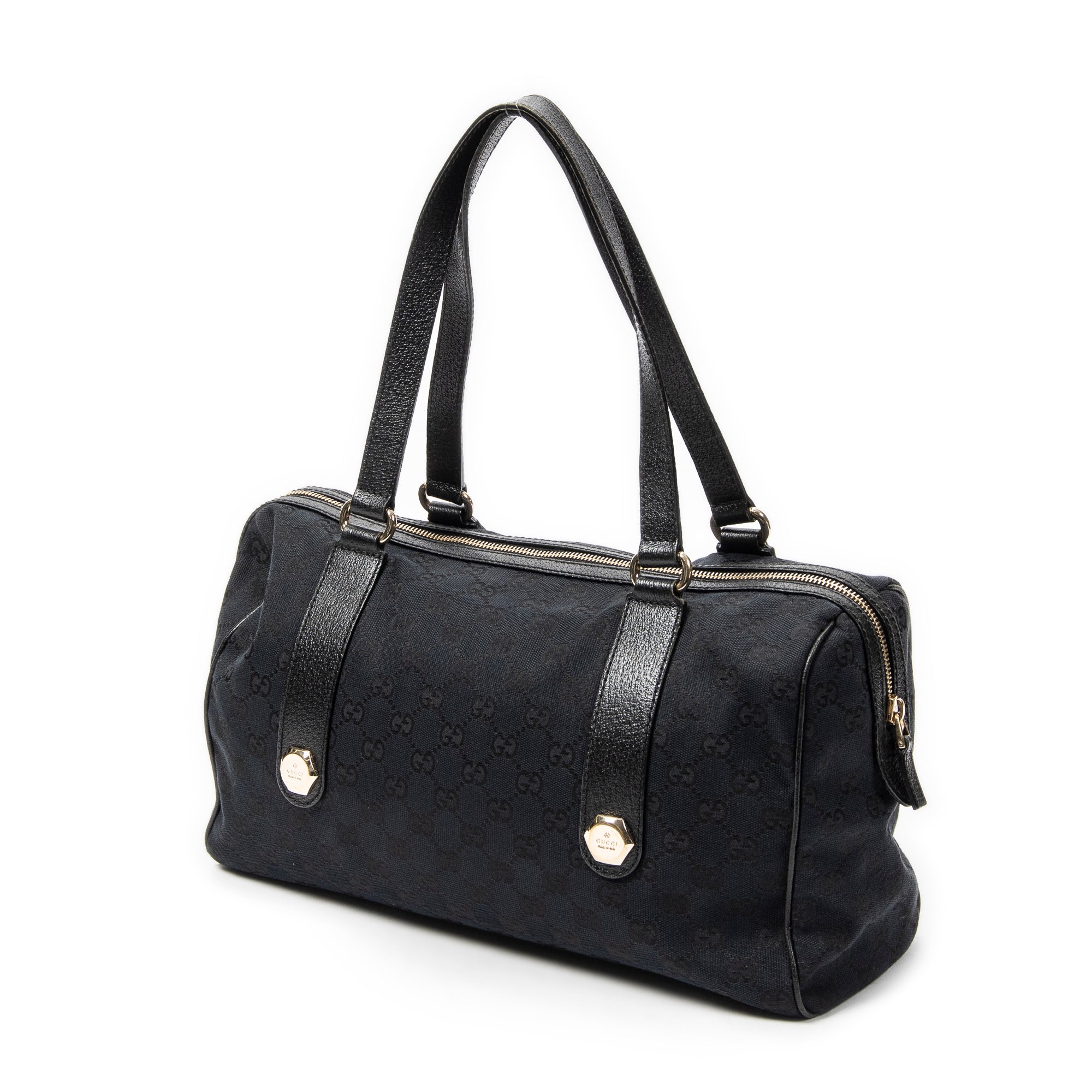 Shoulder Bag Charmy Boston Black Monogrammed Canvas