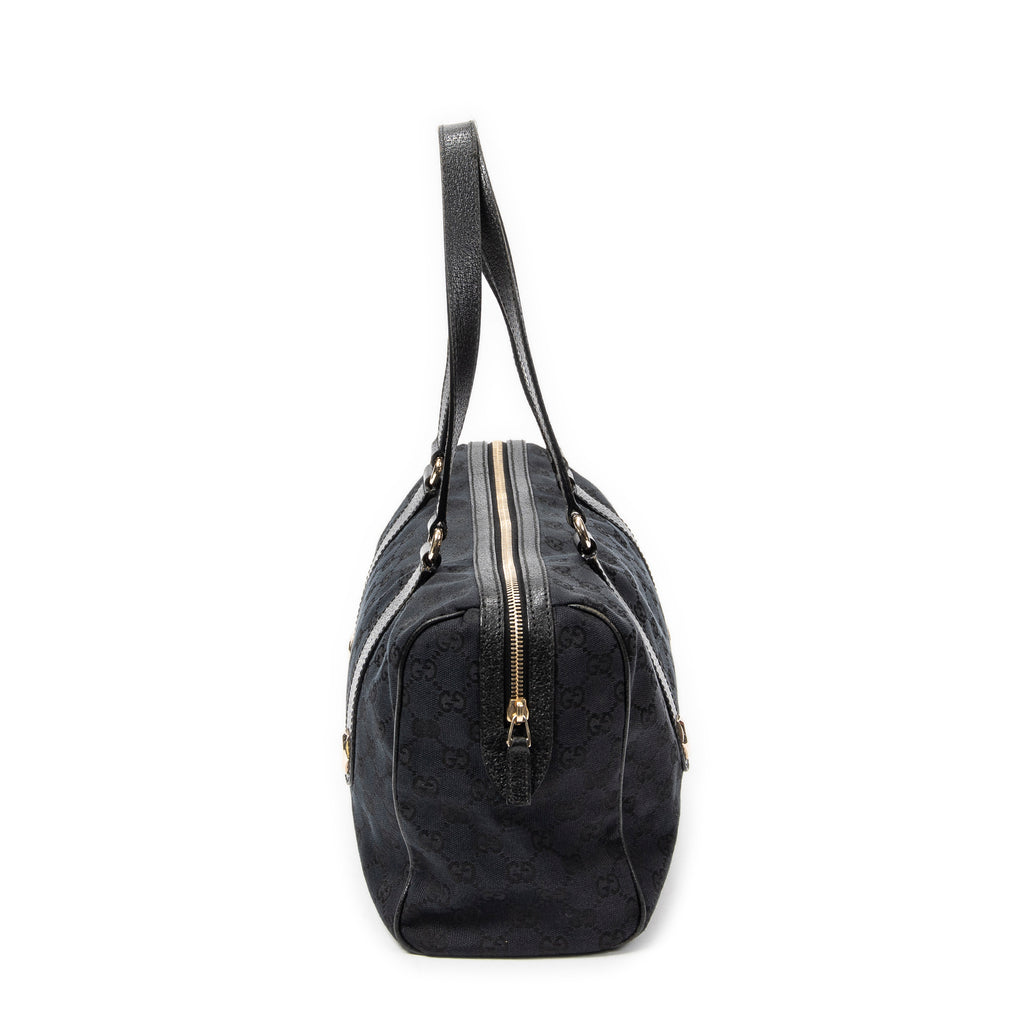 Shoulder Bag Charmy Boston Black Monogrammed Canvas