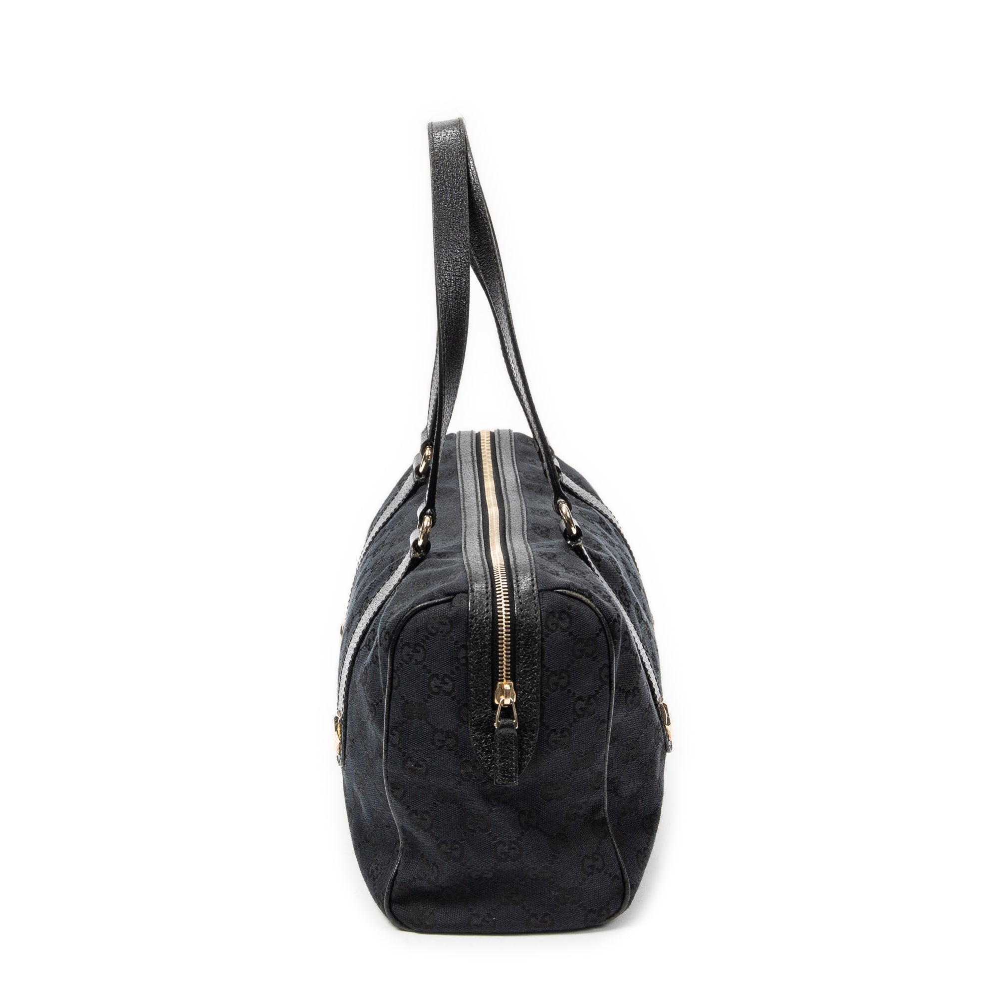 Shoulder Bag Charmy Boston Black Monogrammed Canvas
