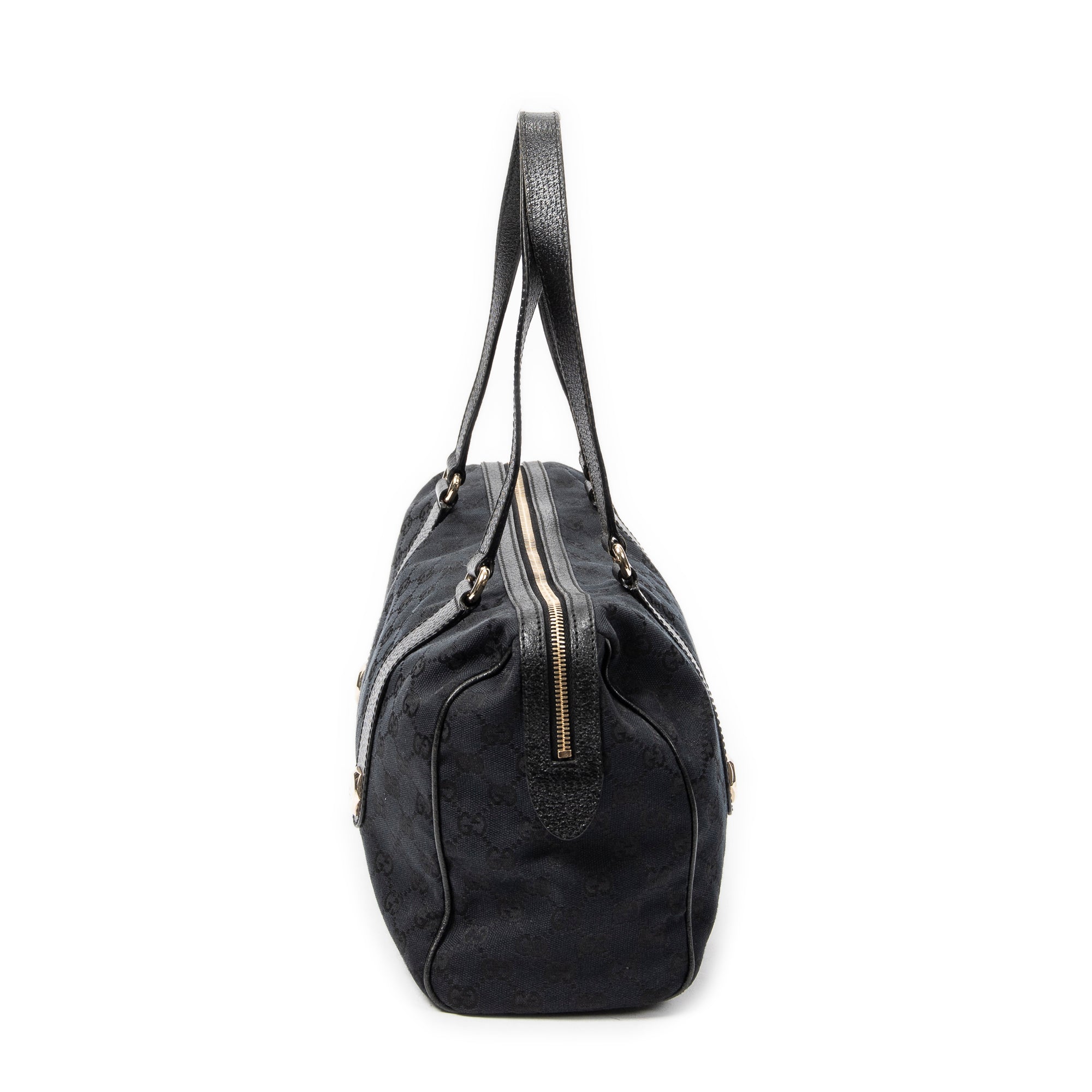 Shoulder Bag Charmy Boston Black Monogrammed Canvas
