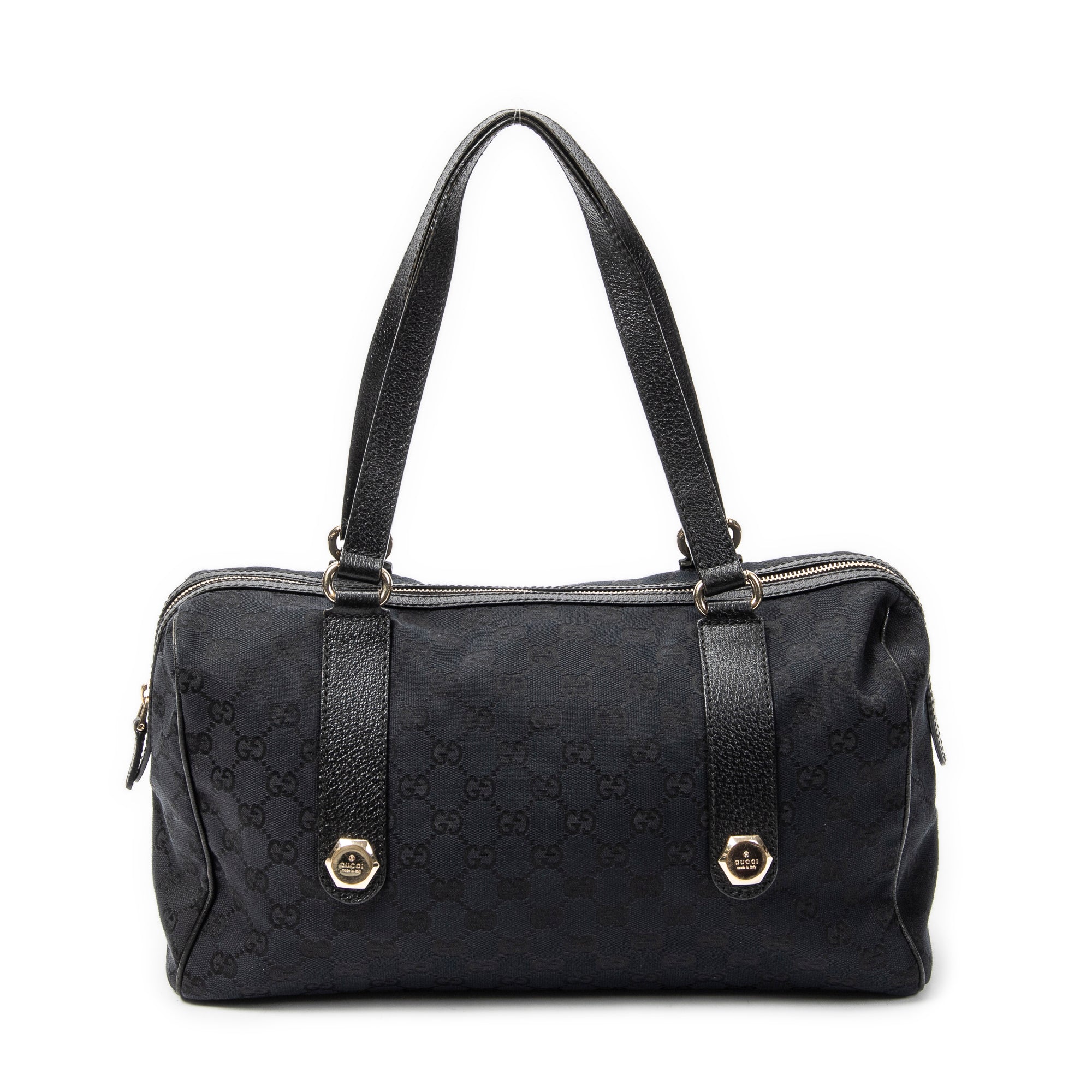 Shoulder Bag Charmy Boston Black Monogrammed Canvas