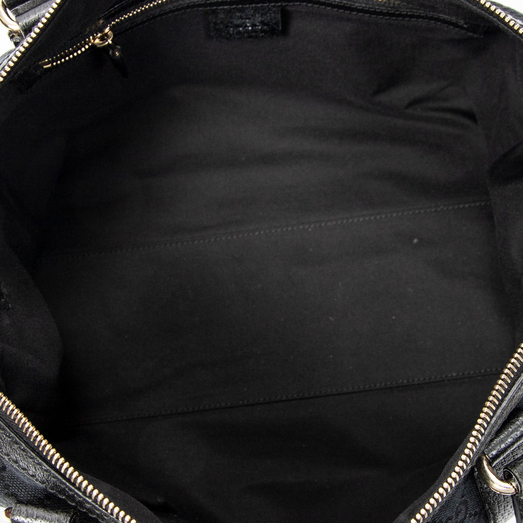 Shoulder Bag Charmy Boston Black Monogrammed Canvas
