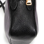 Shoulder Bag Bicolor Double Zip Camera Crossbody Purple Goatskin Leather