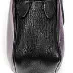 Shoulder Bag Bicolor Double Zip Camera Crossbody Purple Goatskin Leather