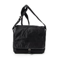 Shoulder Bag Single Buckle Flap Messenger Black Nylon Canvas