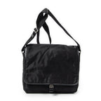 Shoulder Bag Single Buckle Flap Messenger Black Nylon Canvas