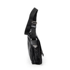 Shoulder Bag Single Buckle Flap Messenger Black Nylon Canvas