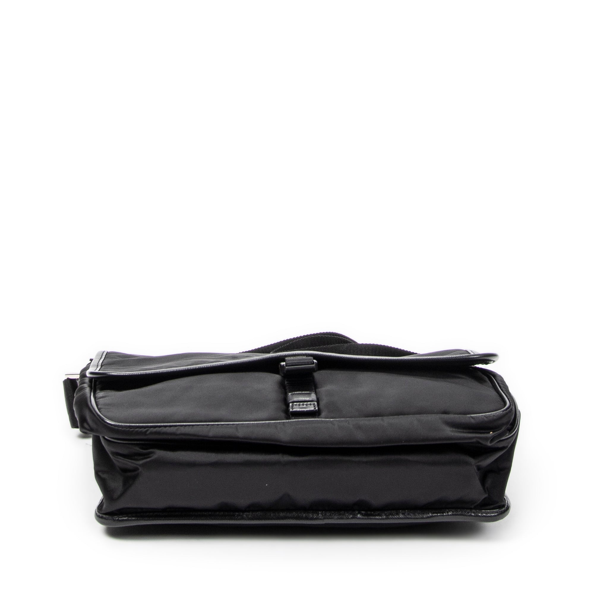 Shoulder Bag Single Buckle Flap Messenger Black Nylon Canvas