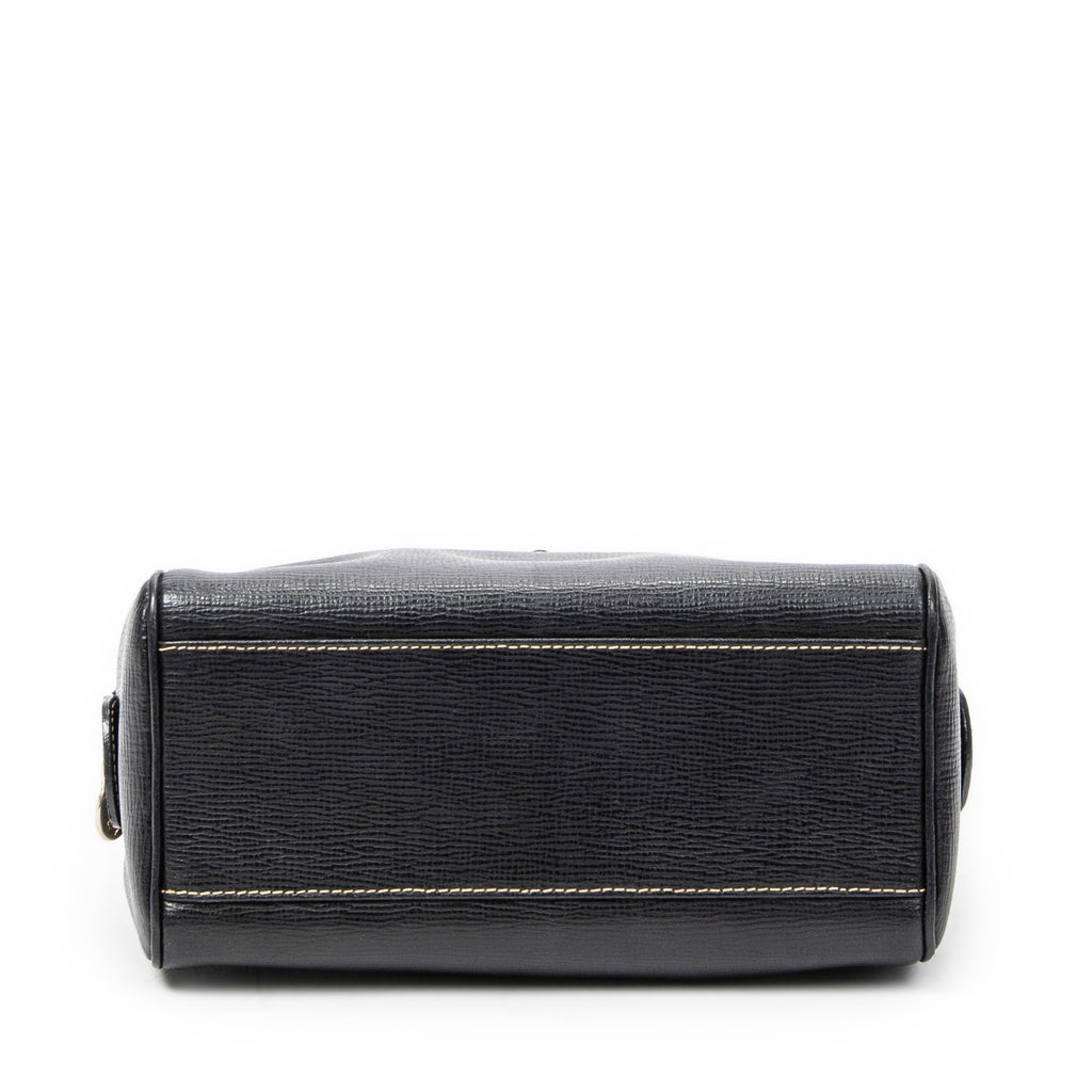 Handbag Small Vintage Boston Black Grained Leather