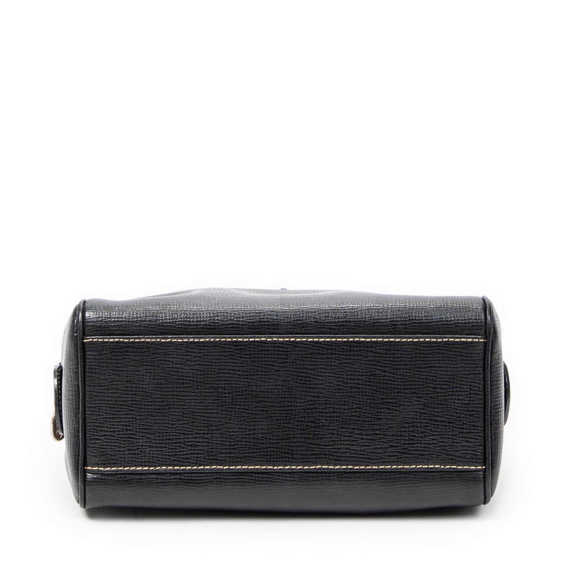 Handbag Small Vintage Boston Black Grained Leather
