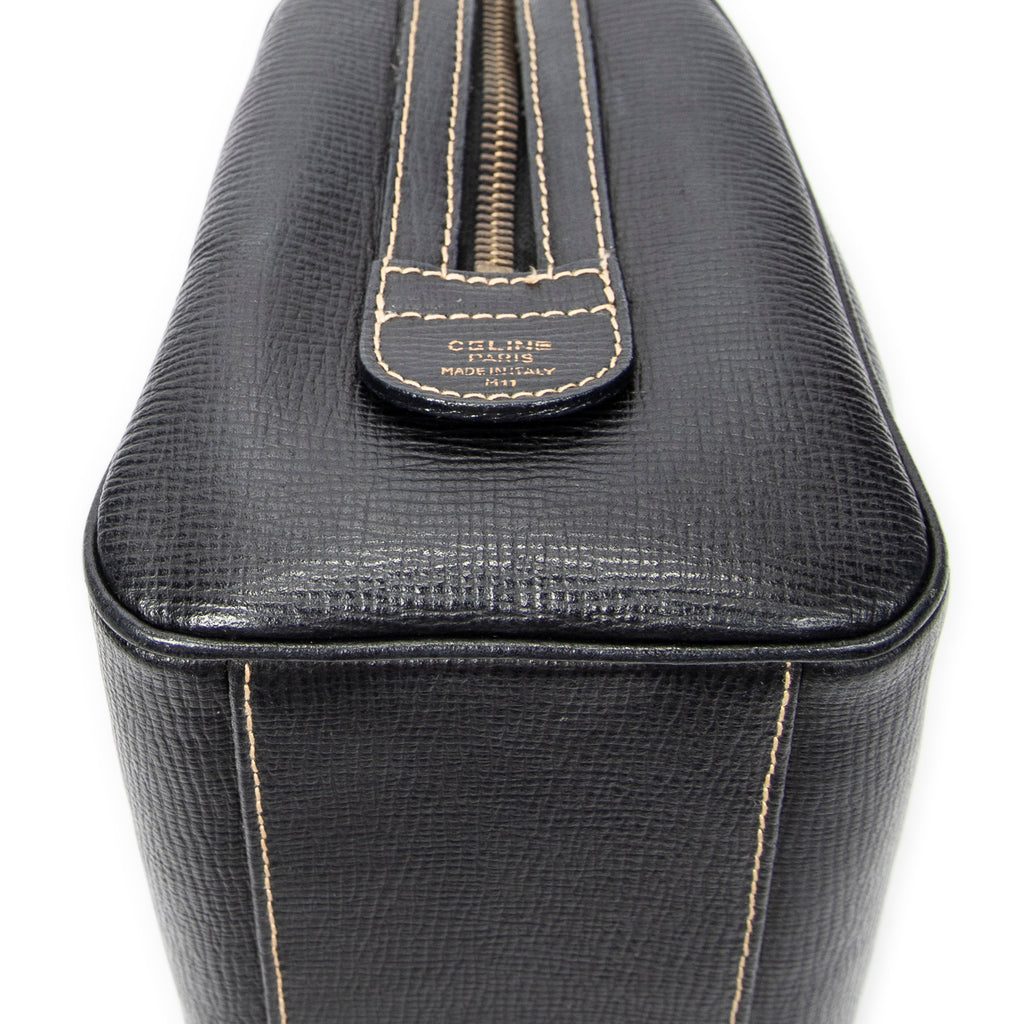 Handbag Small Vintage Boston Black Grained Leather